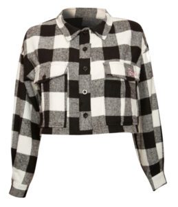 MISSGUIDED CHECK CROP SHIRT