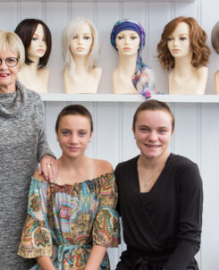 L-R Image is of owner Eleanor with Paris Carrol (13) and Aria Carroll (15) Christchurch Girls High Shave for a Cure