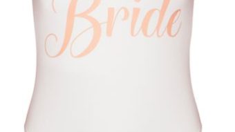 MISSGUIDED X BARBIE WHITE BRIDE SLOGAN SWIMSUIT