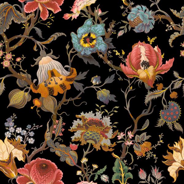 House of Hackney x William Morris Artemis Black Wallpaper