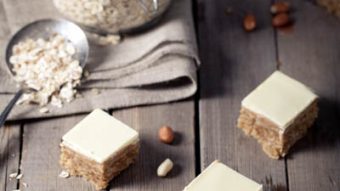 Peanut butter & white choc squares