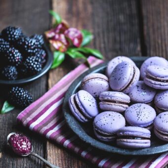 Blackberry & Lime Macarons