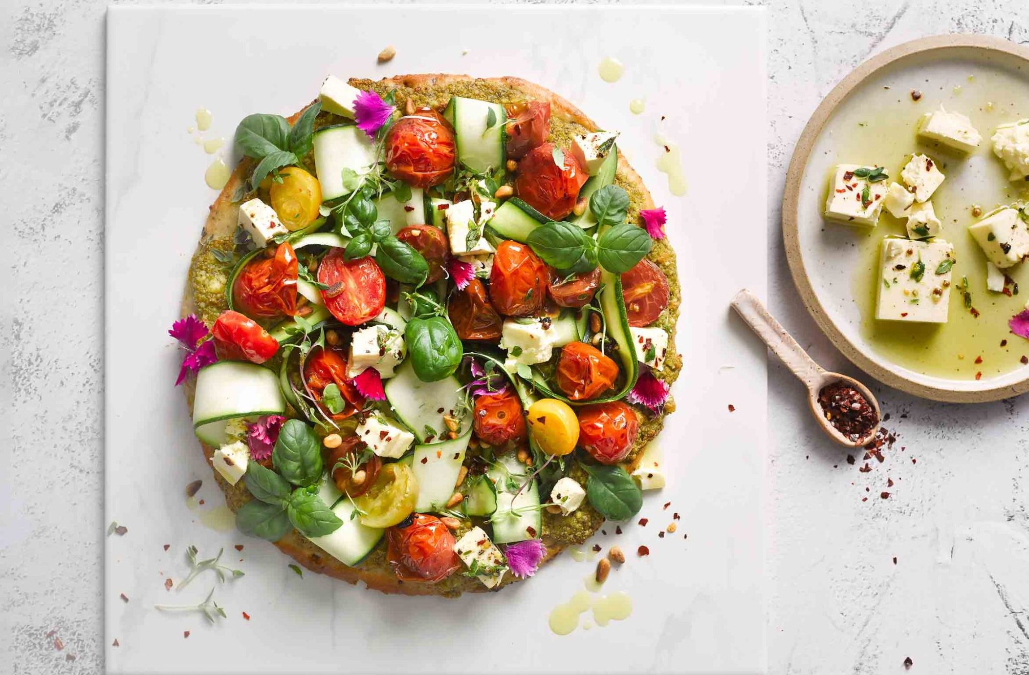 Roasted tomato and ricotta flatbread Miss Polly's Kitchen Metropol